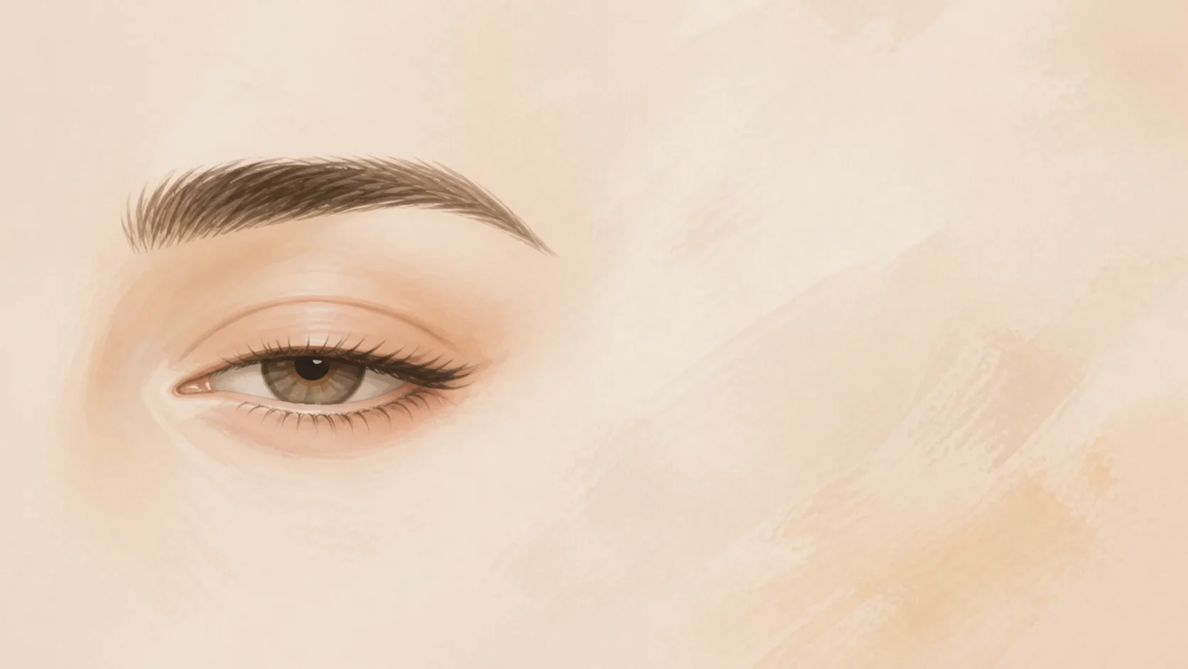 Ilustração de pálpebra superior caída sobre o olho, representando ptose palpebral em São Luís.